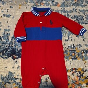 Polo by Ralph Lauren Red and Blue Kids Footie